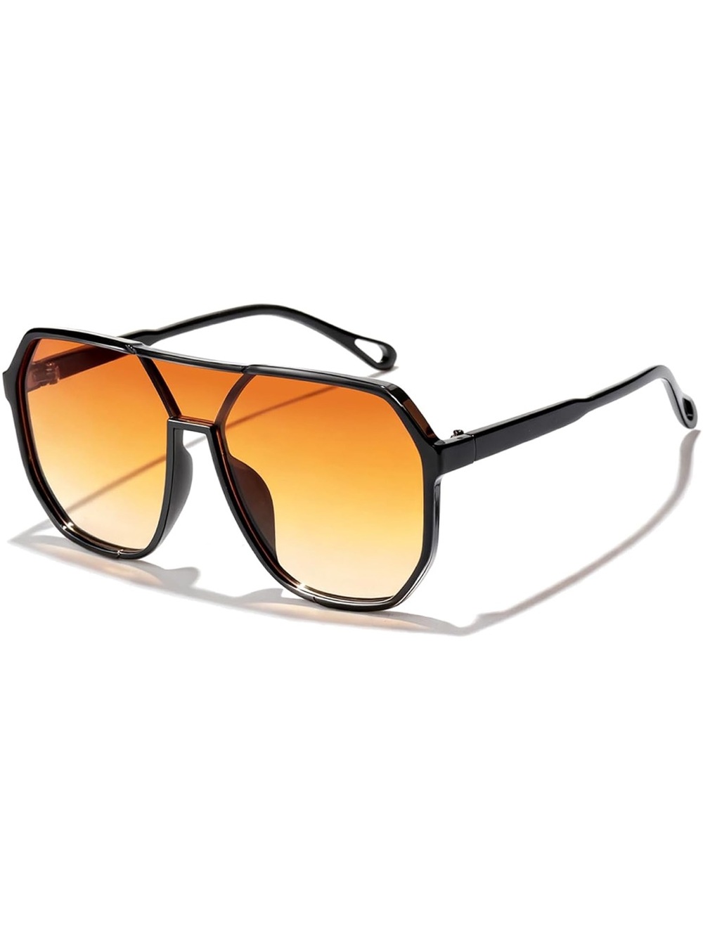 Black Frame Sunglasses with Orange Gradient Lenses
